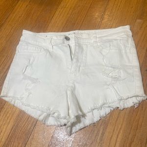 White denim shorts